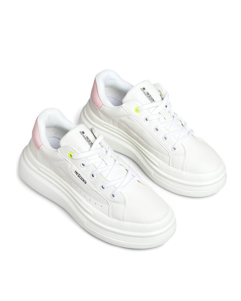 Tenis Chunky Blanco Talón Rosa 1259